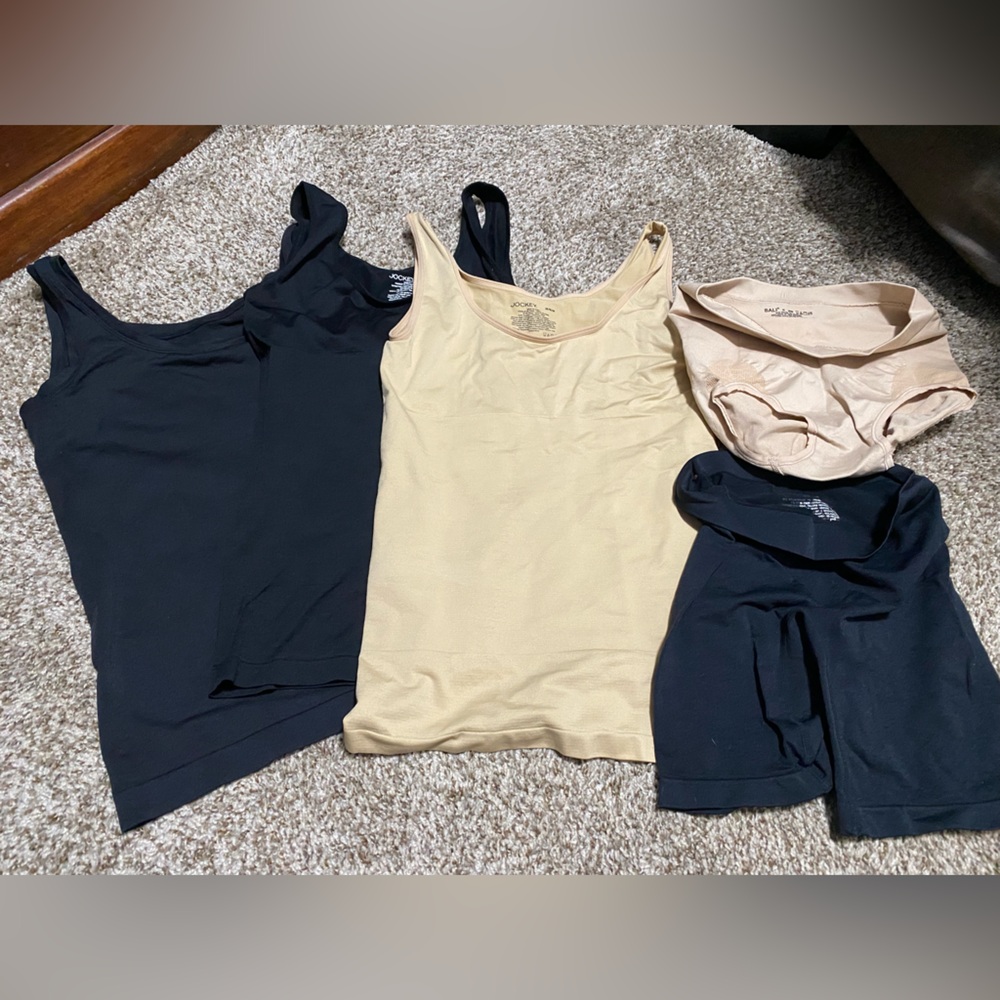 Jockey Black and Cream Tank Cami Tops Bali Underwear Shapewear